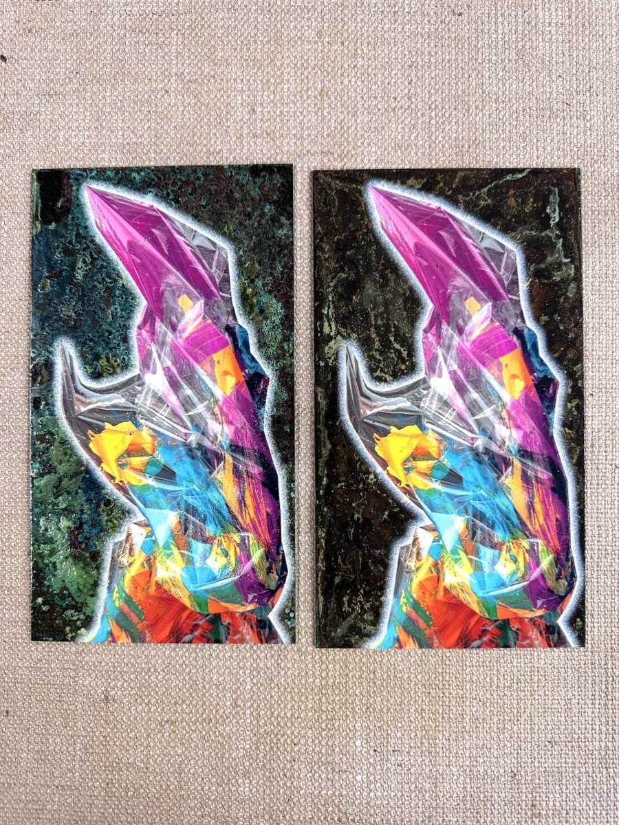 Claw/ Oxidised Original Artwork OLI FOWLER ART tag1  mixed media