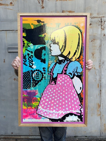 For Kids / Play Over All framed original hand-pulled screenprint by Oli Fowler