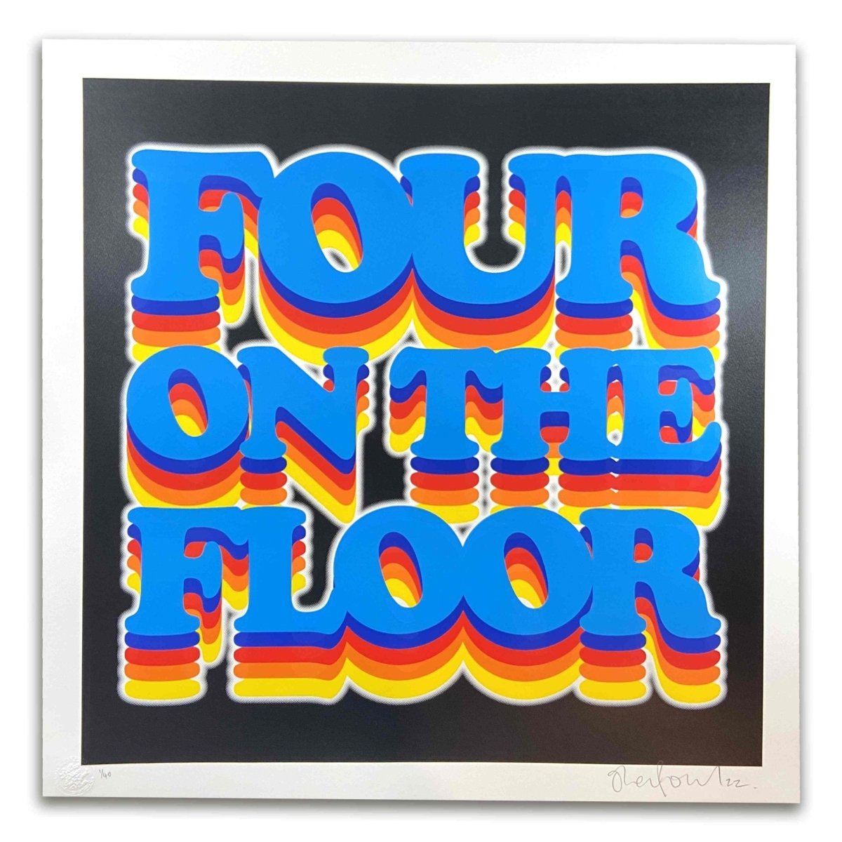 Four on the Floor - Large Format Limited Edition Disco Screenprint Original screenprint OLI FOWLER ART tag1  Dance Music