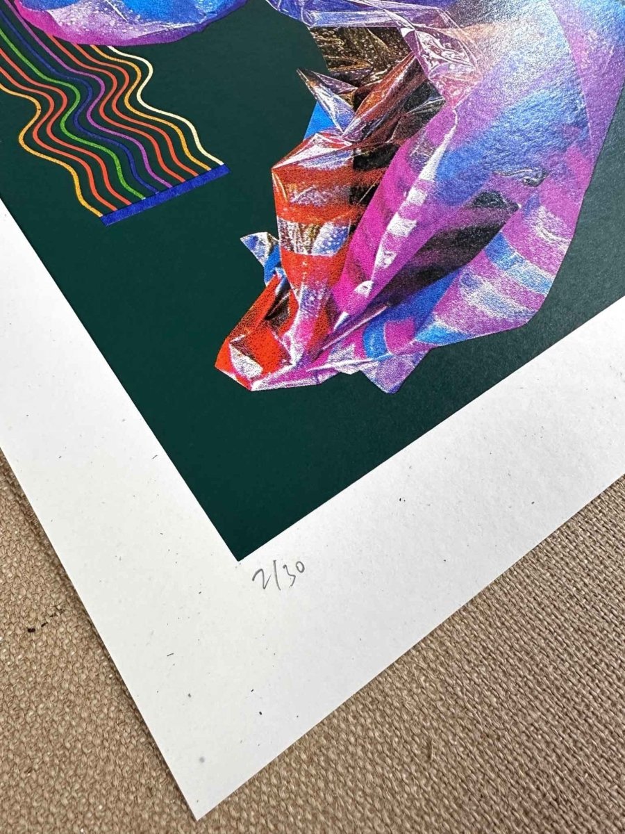 HEX GREEN Hand pulled Cmyk Dither Screenprint Original screenprint OLI FOWLER ART tag1  contemporary art
