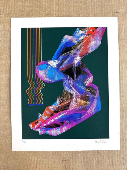 HEX GREEN Hand pulled Cmyk Dither Screenprint Original screenprint OLI FOWLER ART tag1  contemporary art