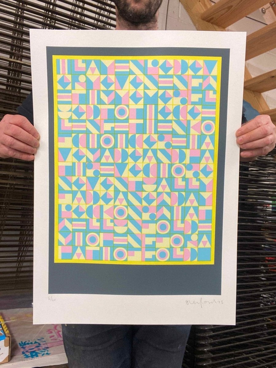 Hidden Typography "Paths of Gold" Screenprint Screen Print OLI FOWLER ART tag1  abstract