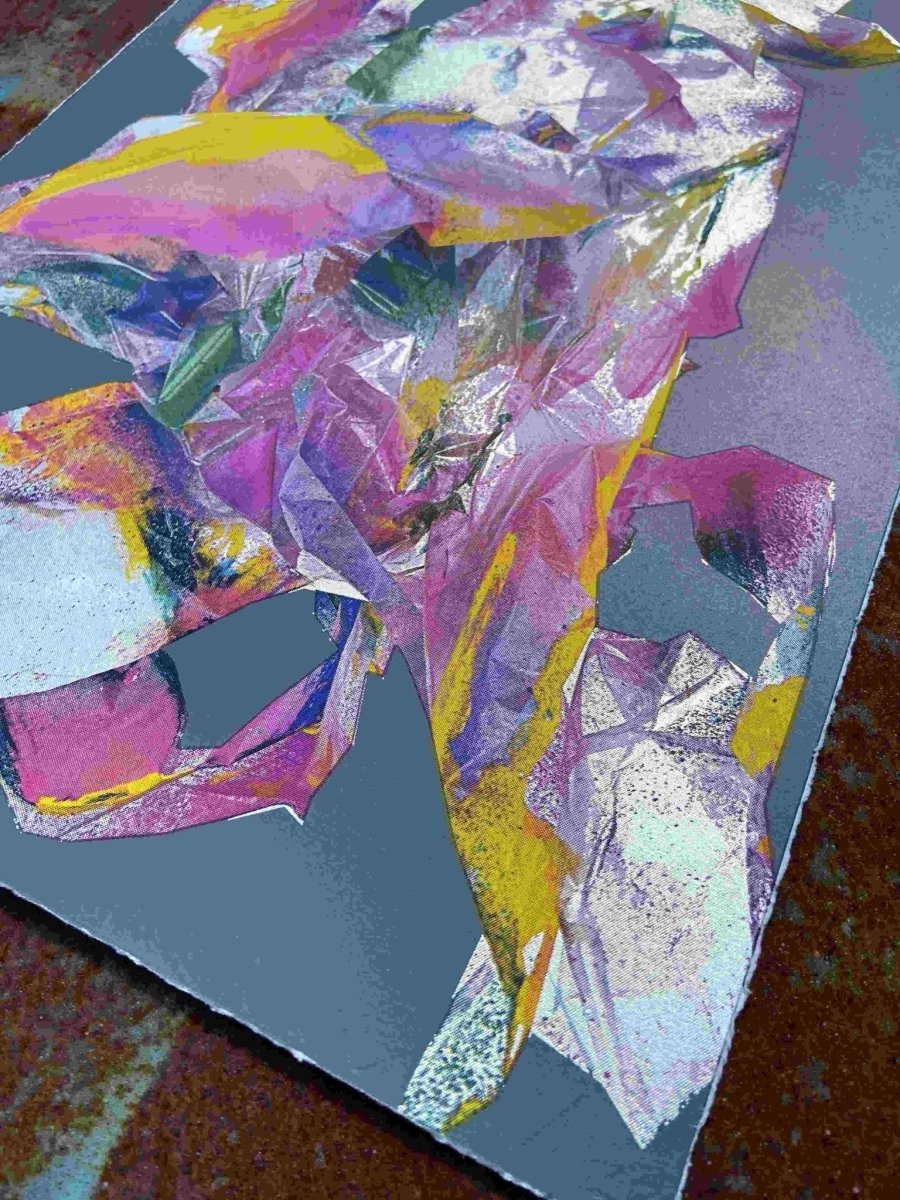 I See A Rabbit Abstract Screenprint Original screenprint OLI FOWLER ART tag1  abstract art