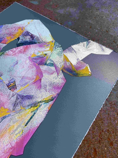 I See A Rabbit Abstract Screenprint Original screenprint OLI FOWLER ART tag1  abstract art