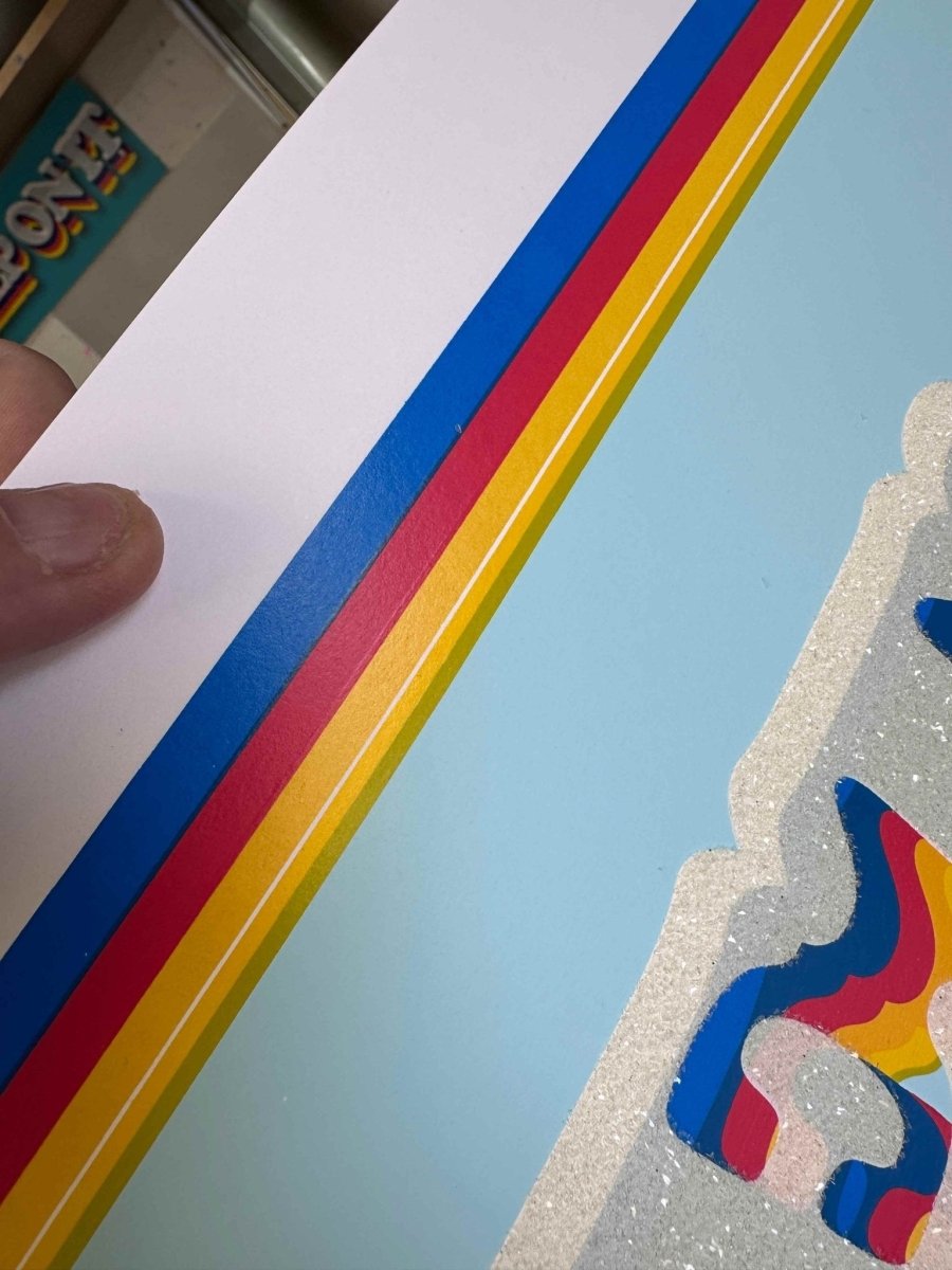 Let's Go Disco (misprints) Hand Pulled Screenprint Original screenprint OLI FOWLER ART tag1  Design
