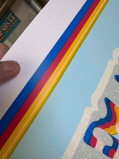 Let's Go Disco (misprints) Hand Pulled Screenprint Original screenprint OLI FOWLER ART tag1  Design
