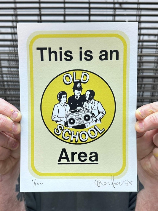 Old School Hand Pulled Screenprint, hand-pulled screenprint by Oli Fowler