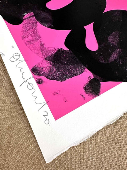 OOPS Pink Hand Pulled Screenprint Original screenprint OLI FOWLER ART tag1  Hand Pulled