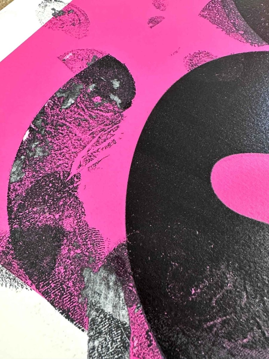 OOPS Pink Hand Pulled Screenprint Original screenprint OLI FOWLER ART tag1  Hand Pulled