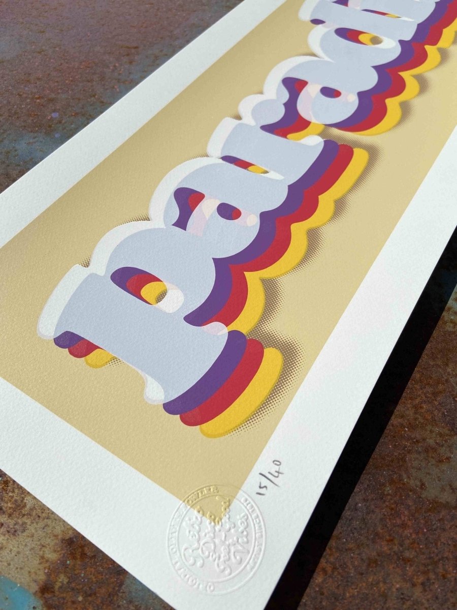 Paradise Cream Hand Pulled Screenprint Original screenprint OLI FOWLER ART tag1  Hand - Pulled