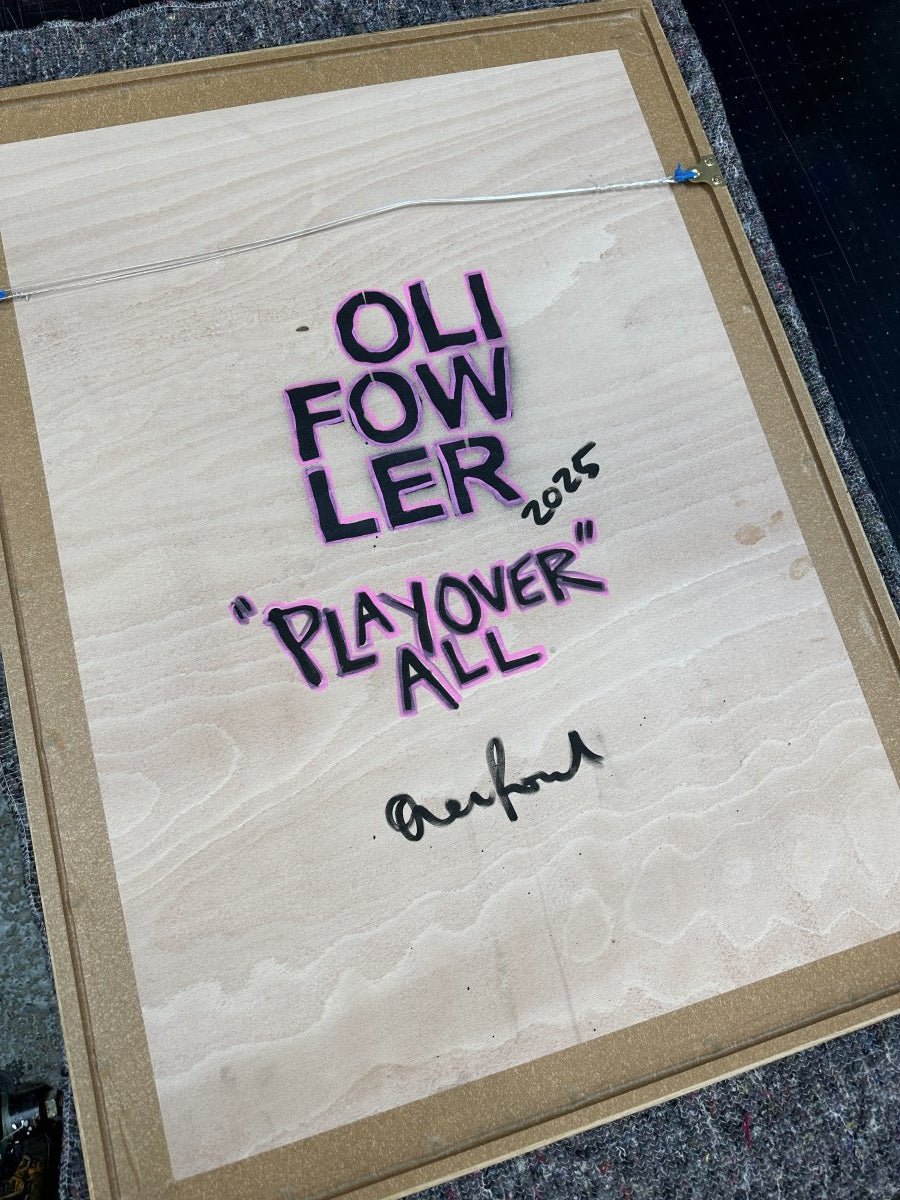 "Play Over All" Framed Original Screen Print Original OLI FOWLER ART tag1  framed art