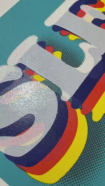 Sleep On It Hand pulled Screenprint With Diamond Dust