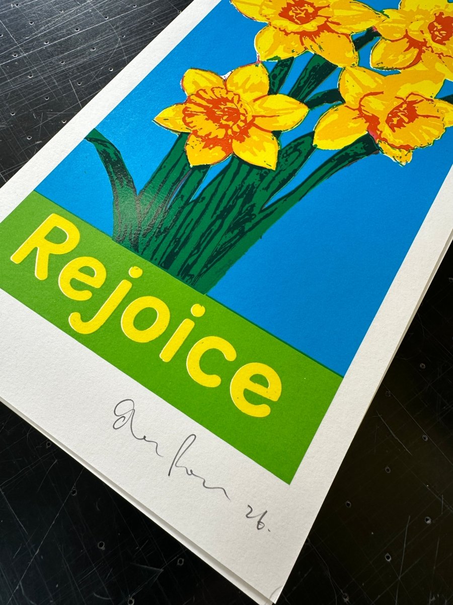 Rejoice - Hand Pulled Screen Print Screen Print OLI FOWLER ART tag1  Limited Edition