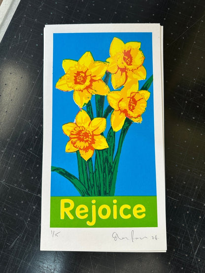 Rejoice - Hand Pulled Screen Print Screen Print OLI FOWLER ART tag1  Limited Edition