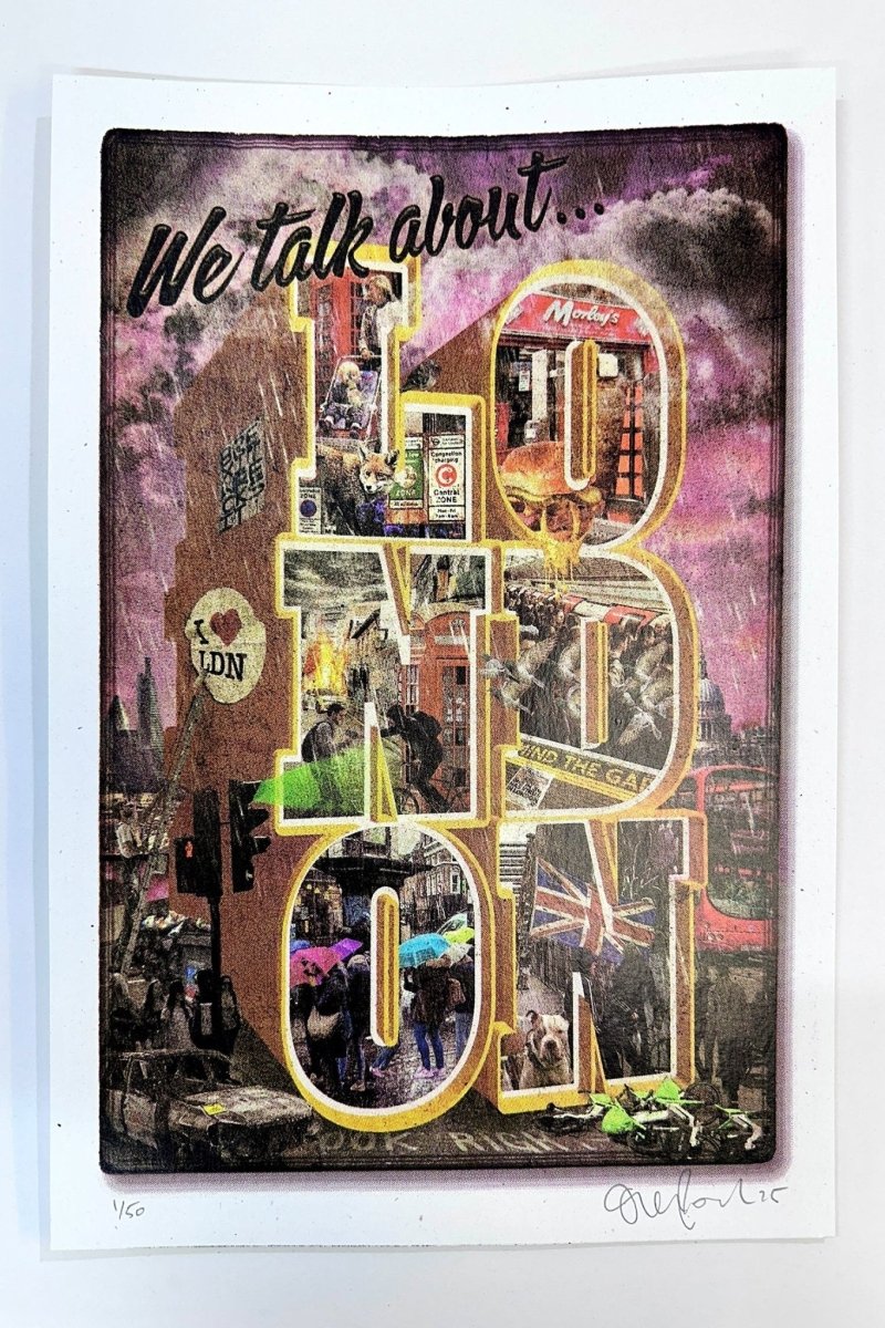 We Talk About London Hand pulled CMYK Screenprintt Original screenprint OLI FOWLER ART tag1  london art