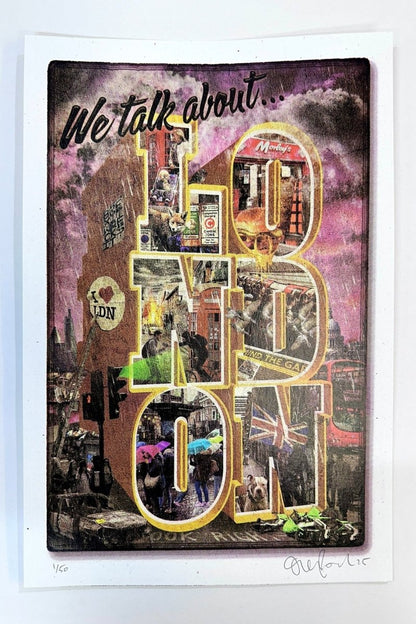 We Talk About London Hand pulled CMYK Screenprintt Original screenprint OLI FOWLER ART tag1  london art